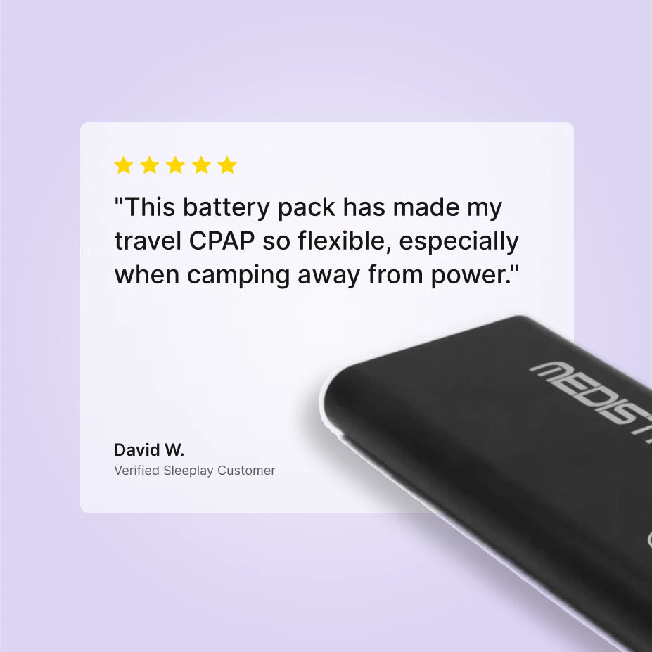 Verified Sleeplay customer review of the Medistrom Pilot Flex travel CPAP battery, 5 stars