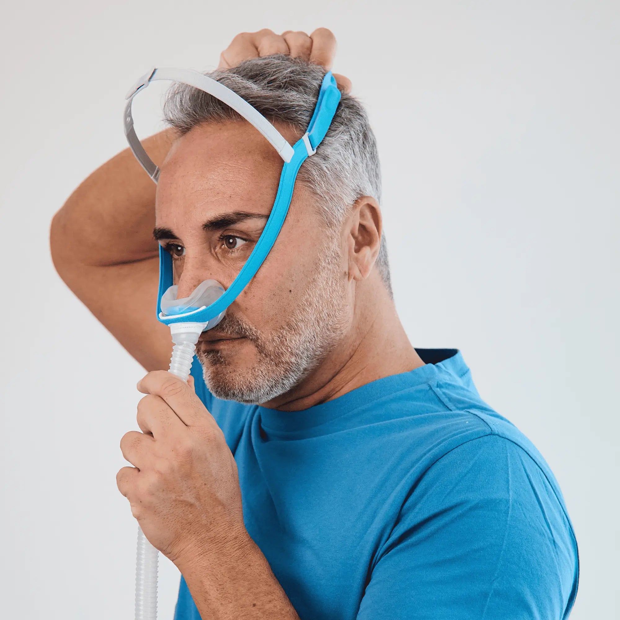 Men using evora nasal cpap mask