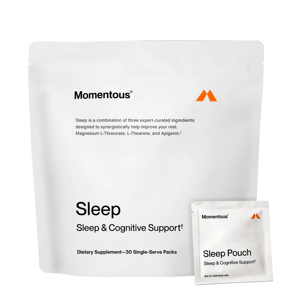 Momentous Sleep 30-pack pouch with single-serve sachet — magnesium L-threonate sleep supplement for nightly use