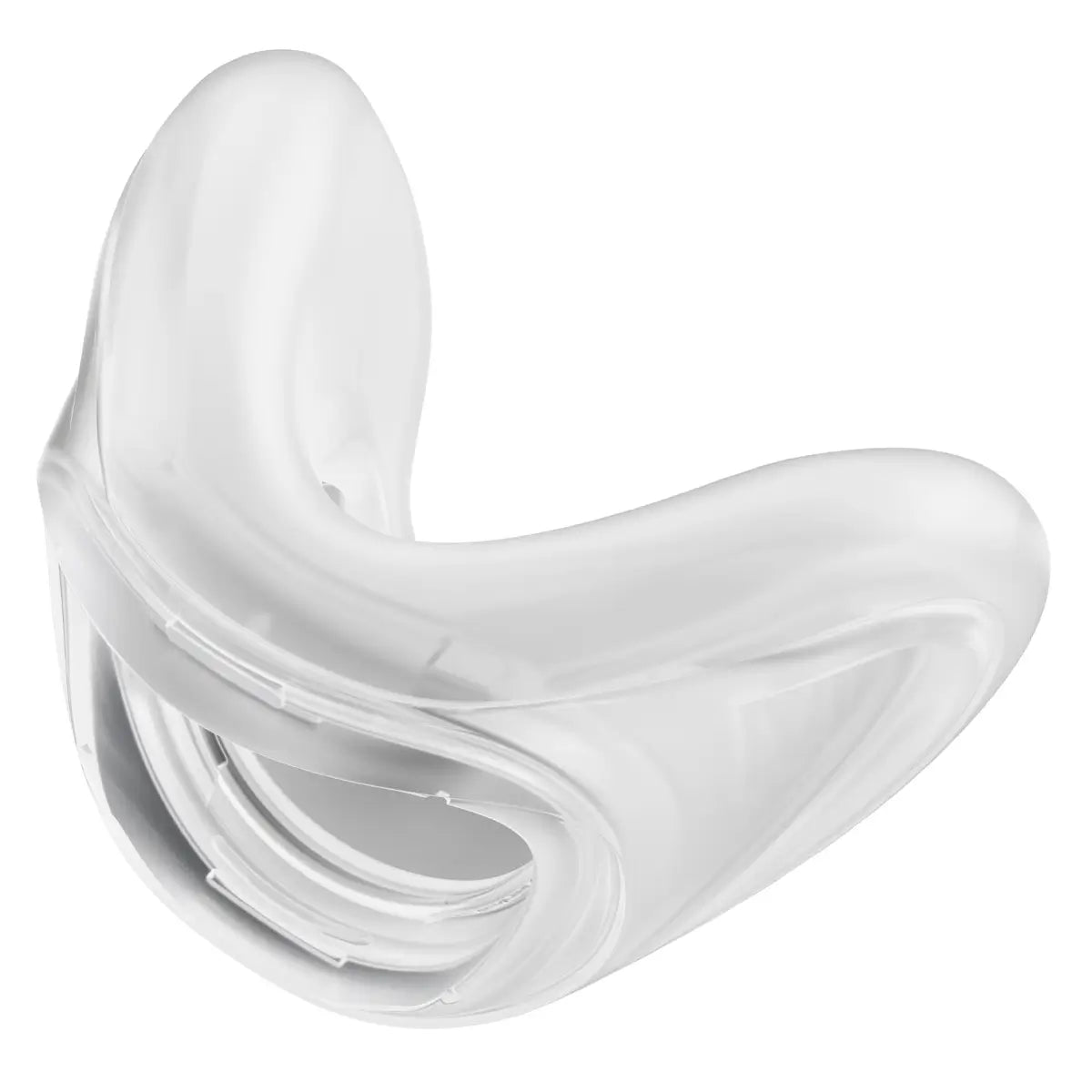 Close-up of the new cushion replacement for the Solo Nasal CPAP Mask, highlighting its snug fit and soft material.