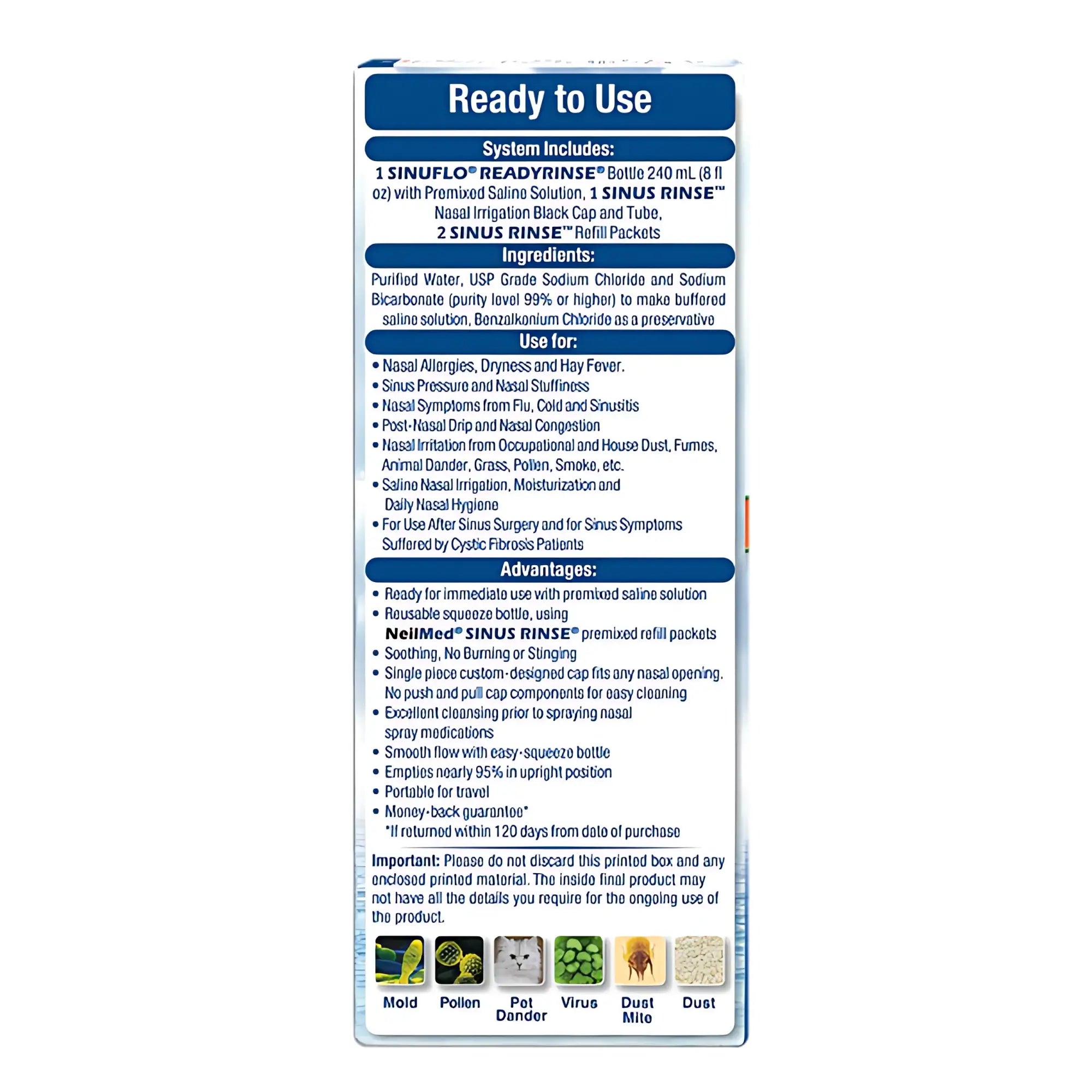 NeilMed SinuFlo ReadyRinse Premixed Nasal Wash