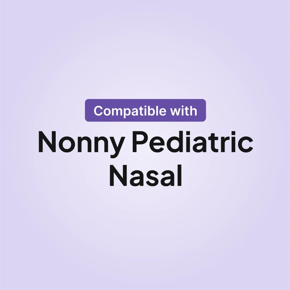 Nonny Pediatric Nasal CPAP replacement cushion compatibility infographic showing the Nonny Pediatric Nasal mask.