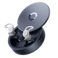 Ozlo Sleepbuds 2 white sleep earbuds in open navy charging Smart Case with Ozlo logo