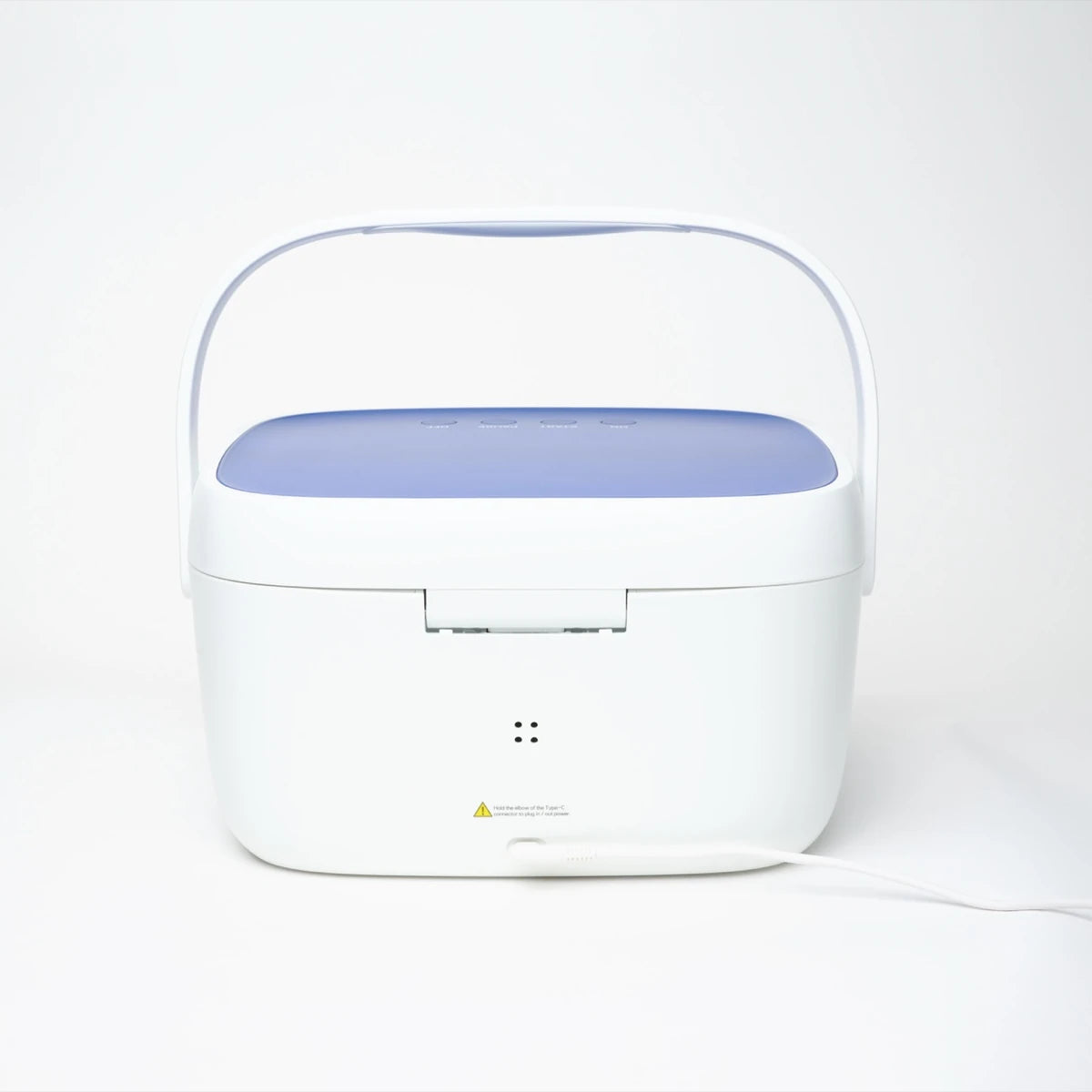 Liviliti Paptizer 360 CPAP sanitizer with its lid raised and power cord attached