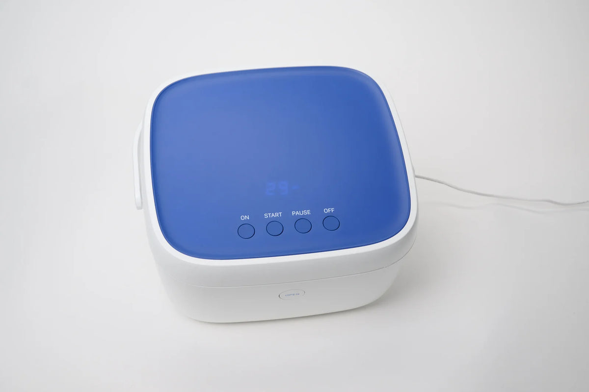 Paptizer 360 top LCD counting down the 30-minute cycle with ON, START, PAUSE, OFF buttons