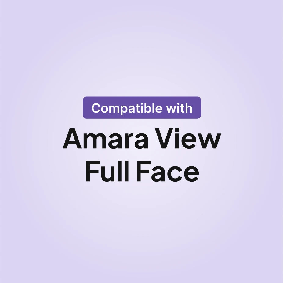 Philips Respironics Amara View full face CPAP mask compatibility infographic for cushion replacement