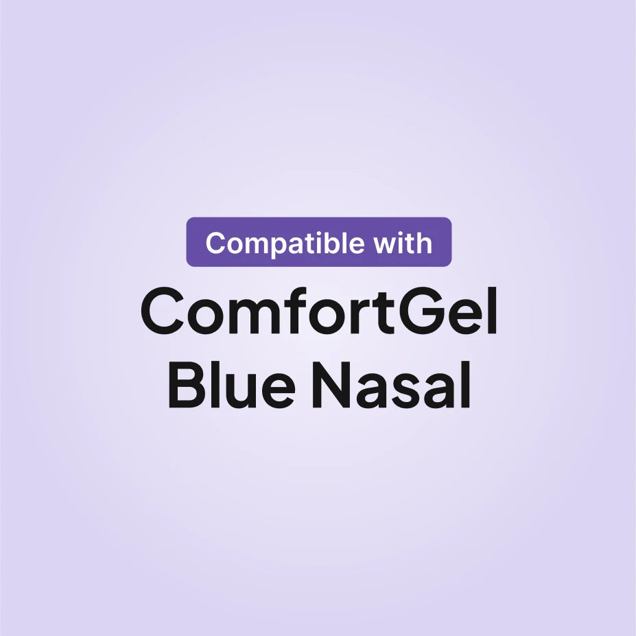 Philips Respironics ComfortGel Blue nasal CPAP mask compatibility infographic for cushion and flap replacement