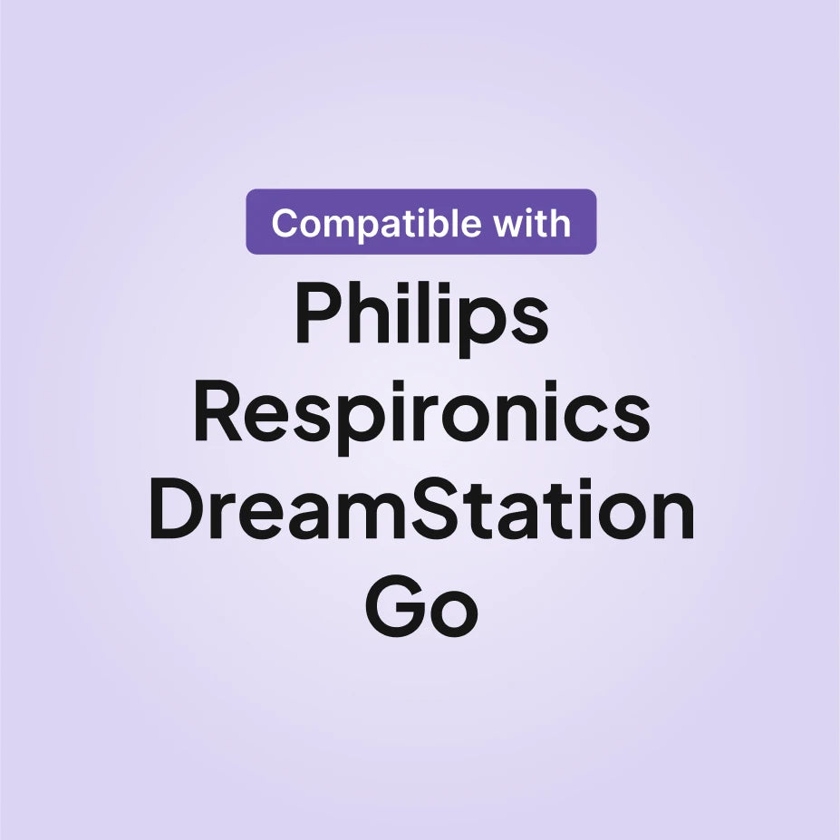 Philips Respironics DreamStation Go disposable fine filter compatibility infographic