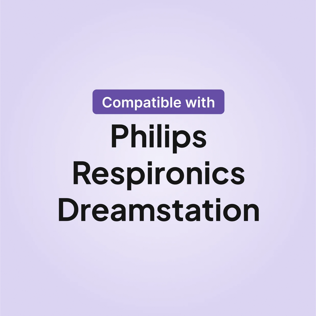 Compatibility chart showing Philips Respironics Dreamstation heated tubing works with Philips Respironics Dreamstation CPAP machines.