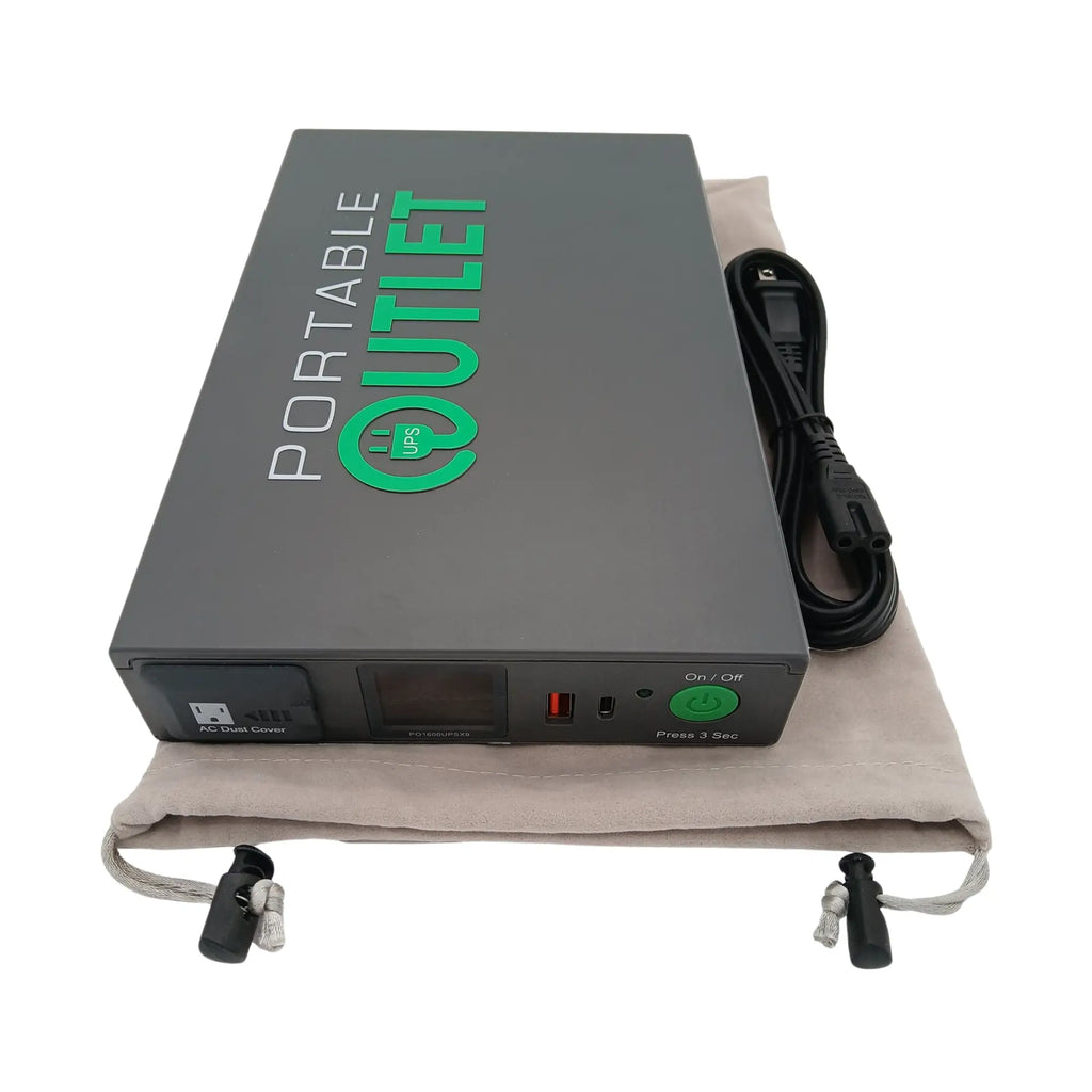 Portable Outlet X9 CPAP battery backup with its travel bag
