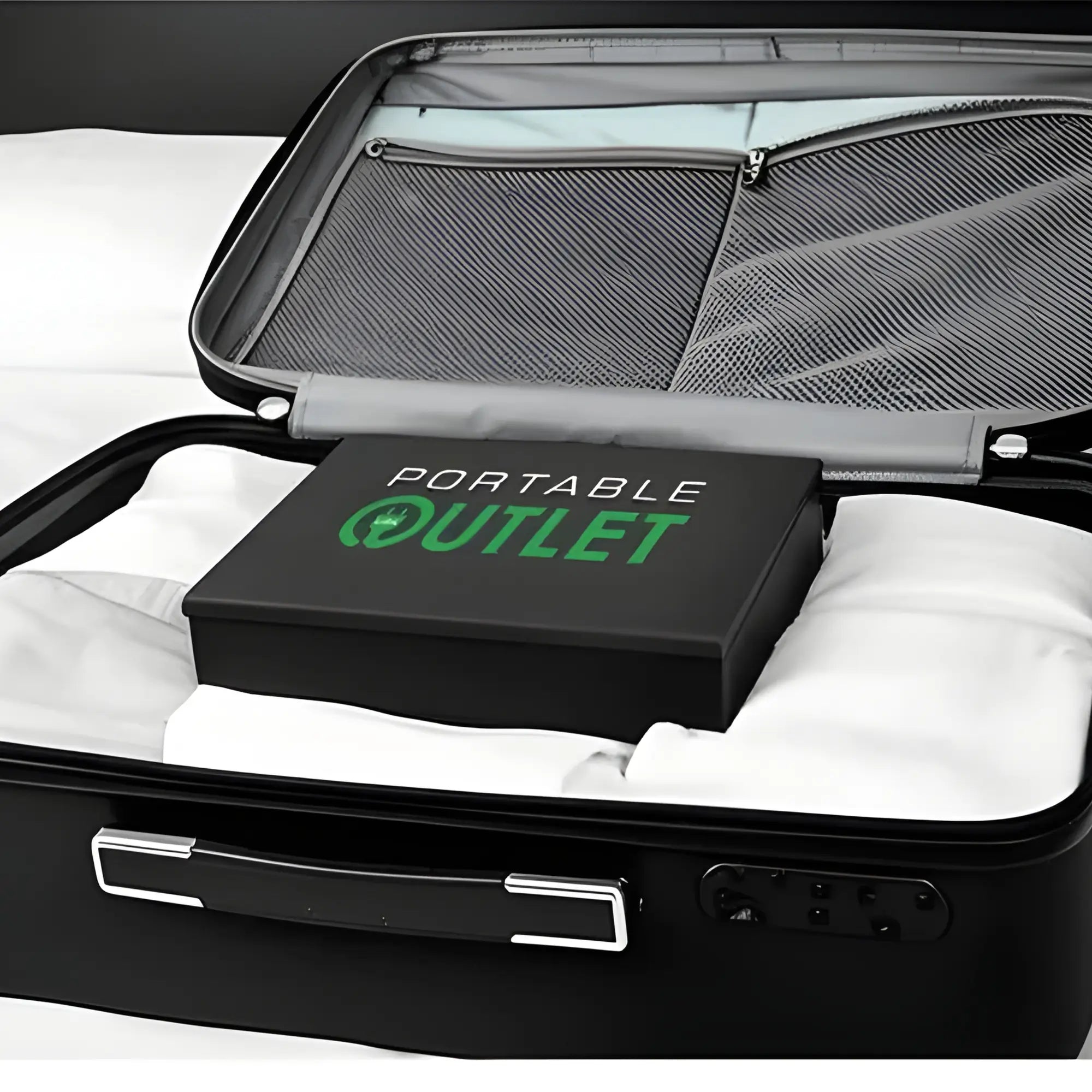 Portable Outlet X9 CPAP battery in its travel bag for trips