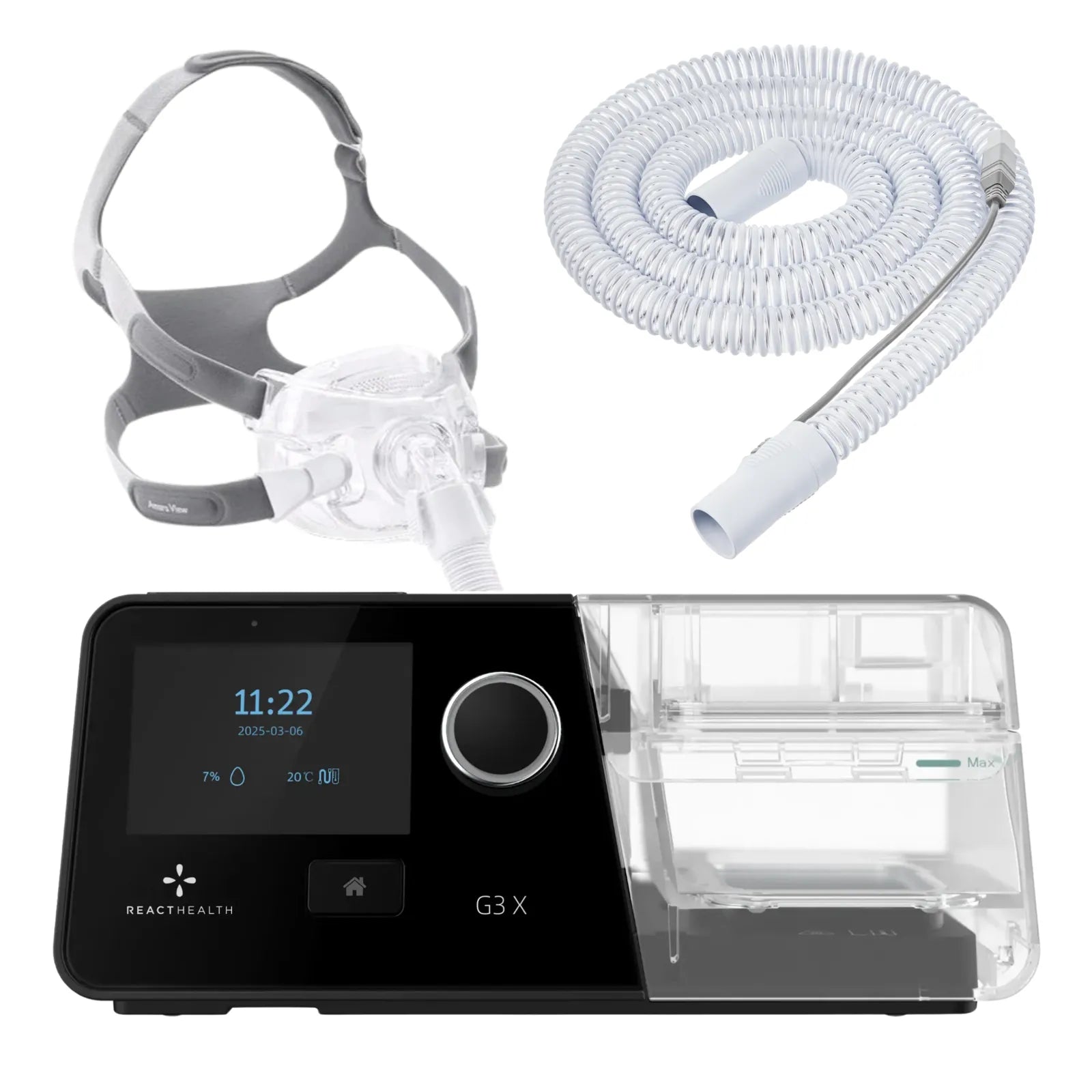 React Health G3 X Auto-CPAP Machine with Amara View Full Face Mask Bundle