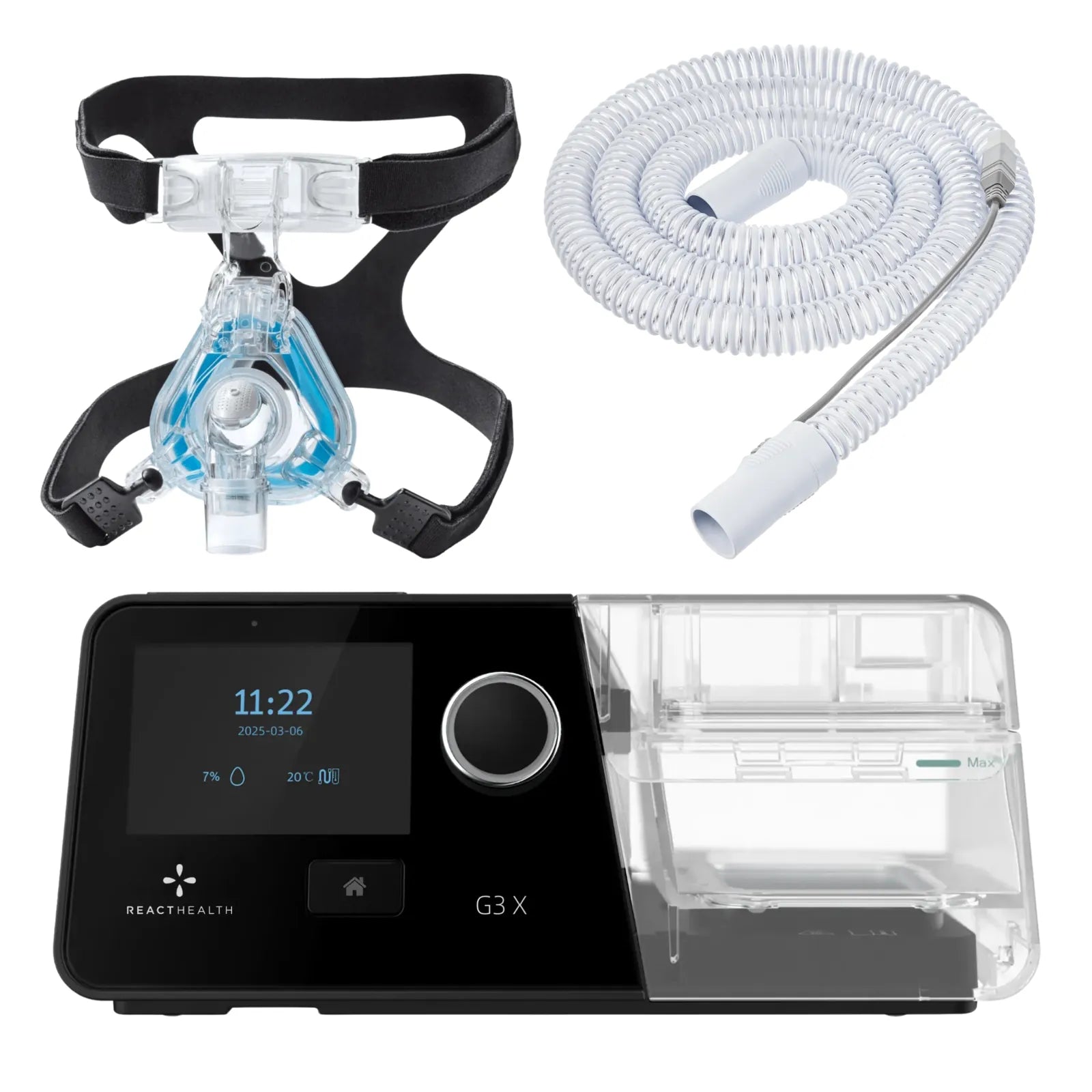 React Health G3 X Auto-CPAP Machine with ComfortGel Blue Nasal Mask Bundle