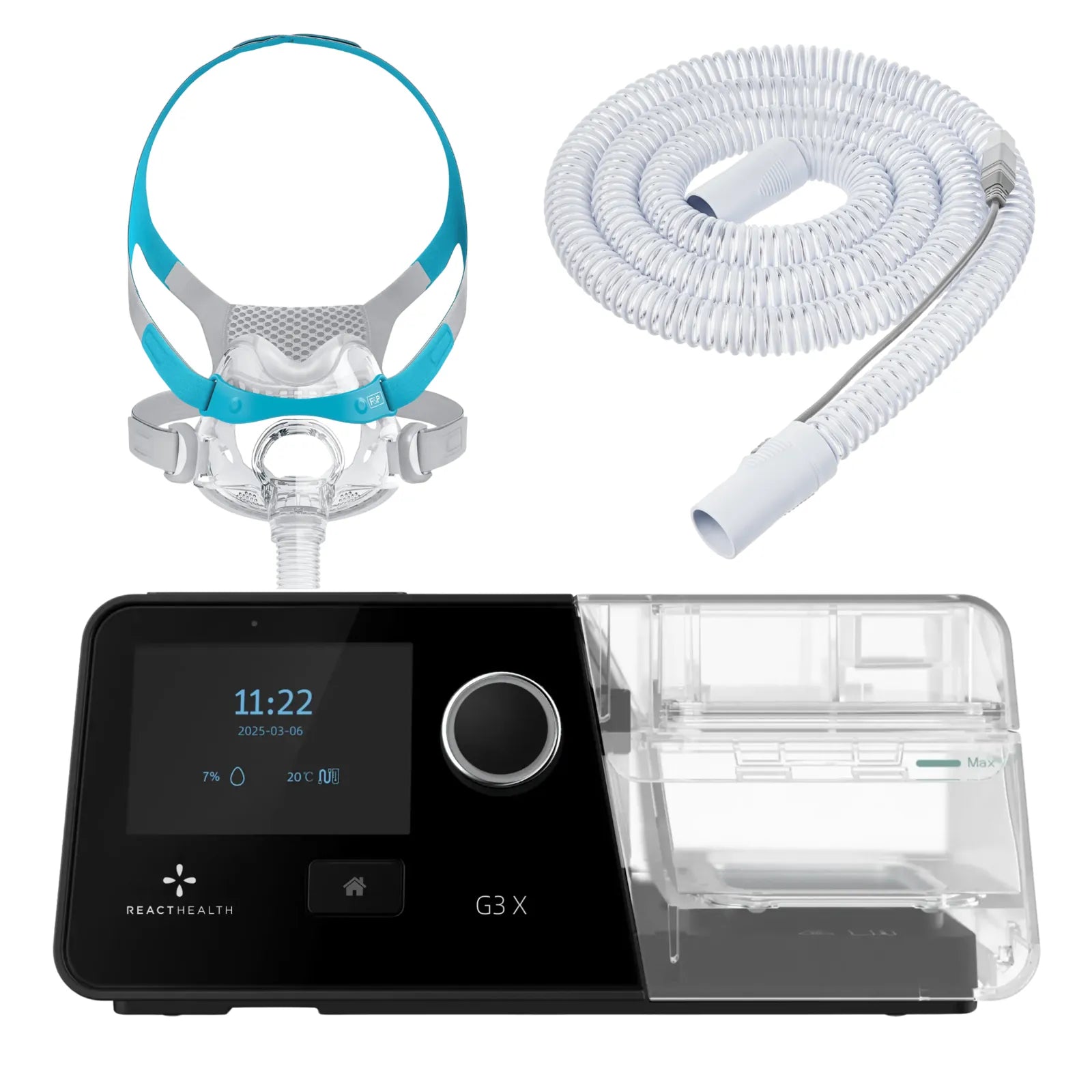 React Health G3 X Auto-CPAP Machine with F&P Evora Full Face Mask Bundle