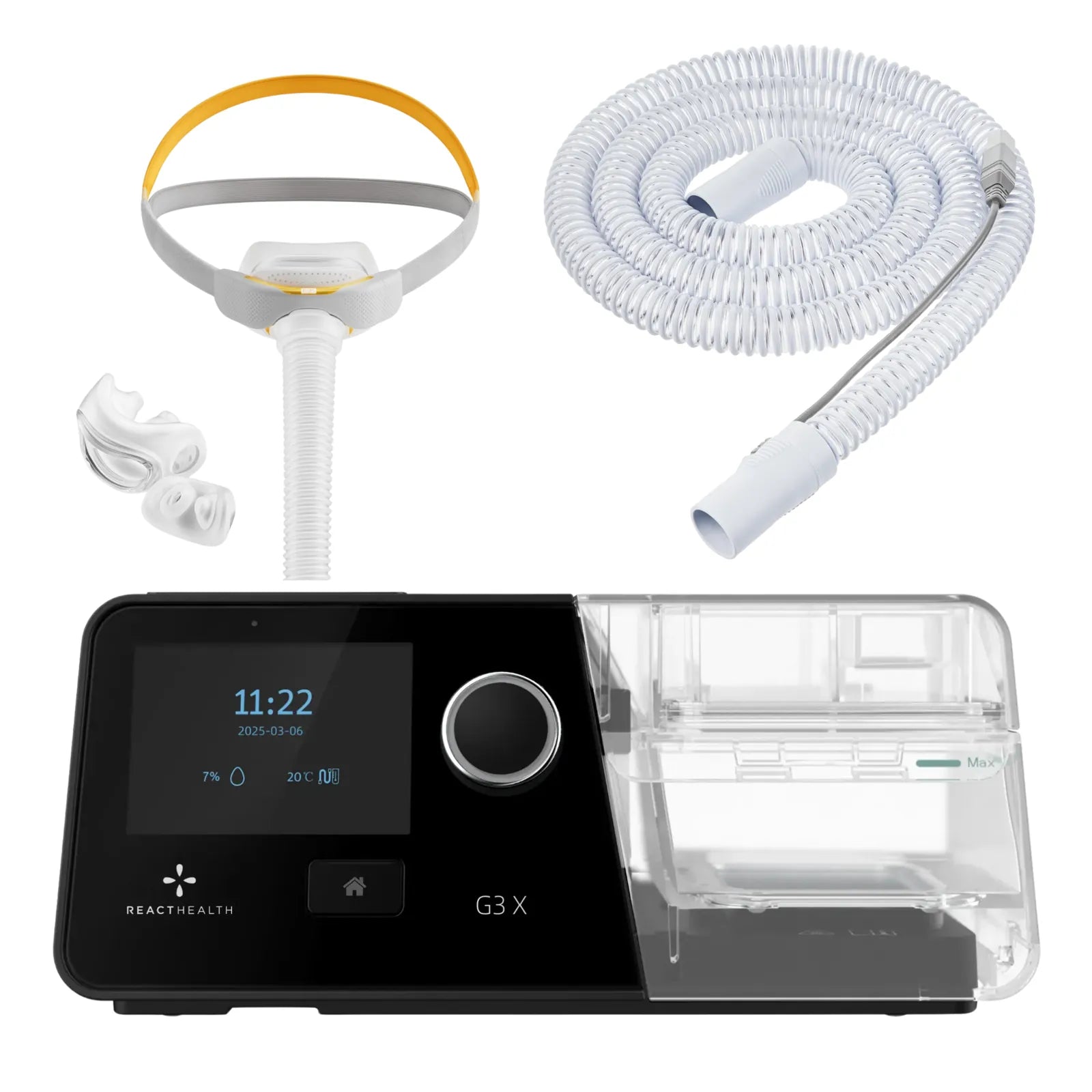 React Health G3 X Auto-CPAP Machine with F&P Solo Pillows Mask Bundle