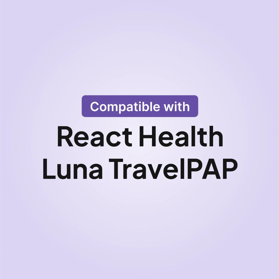 React Health Luna TravelPAP replacement filter compatibility infographic