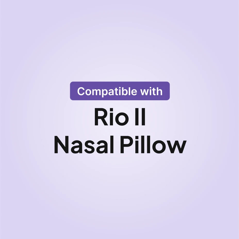 React Health Rio II nasal pillow CPAP mask compatibility infographic for cushion replacement