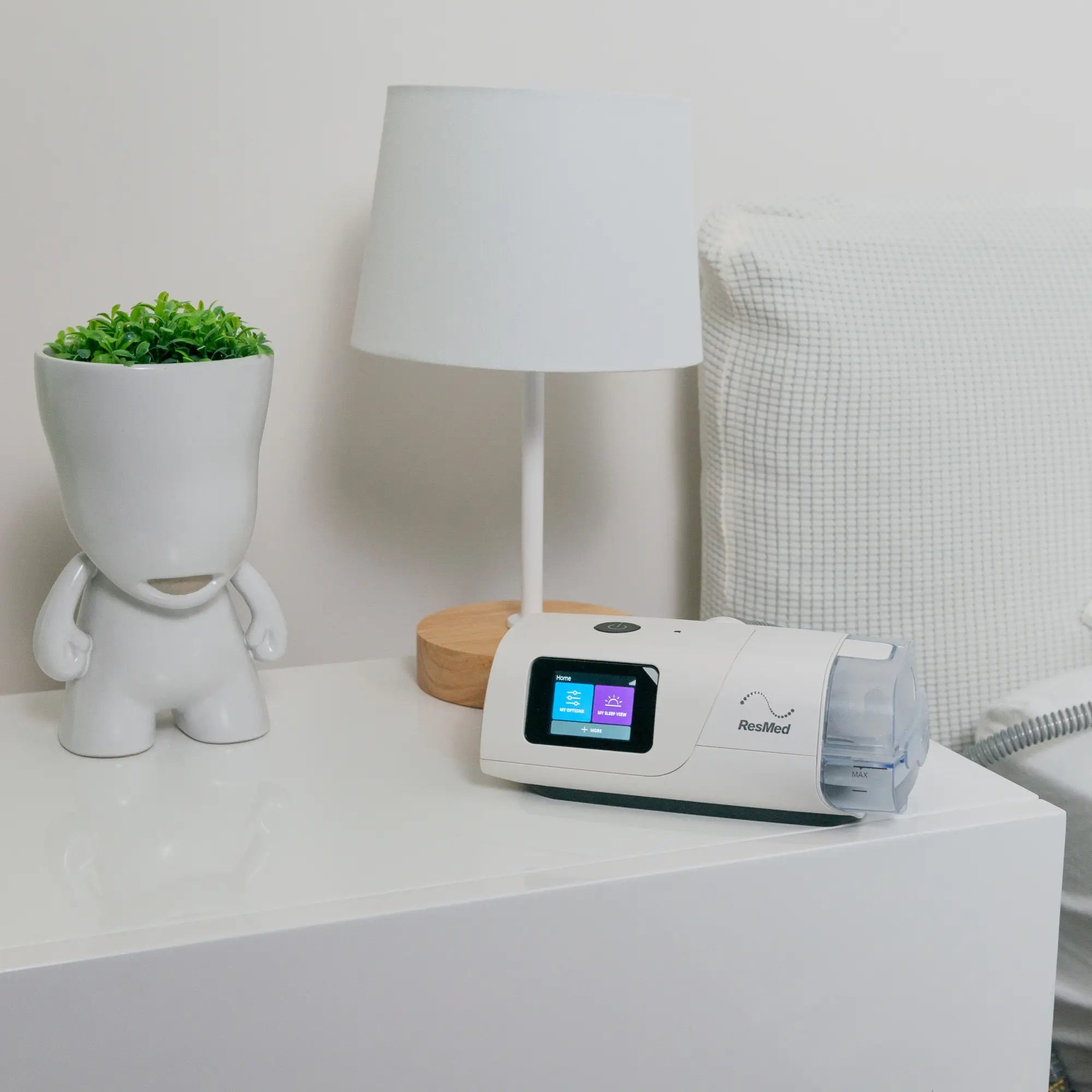 ResMed AirCurve 11 VAuto with HumidAir on the nightstand