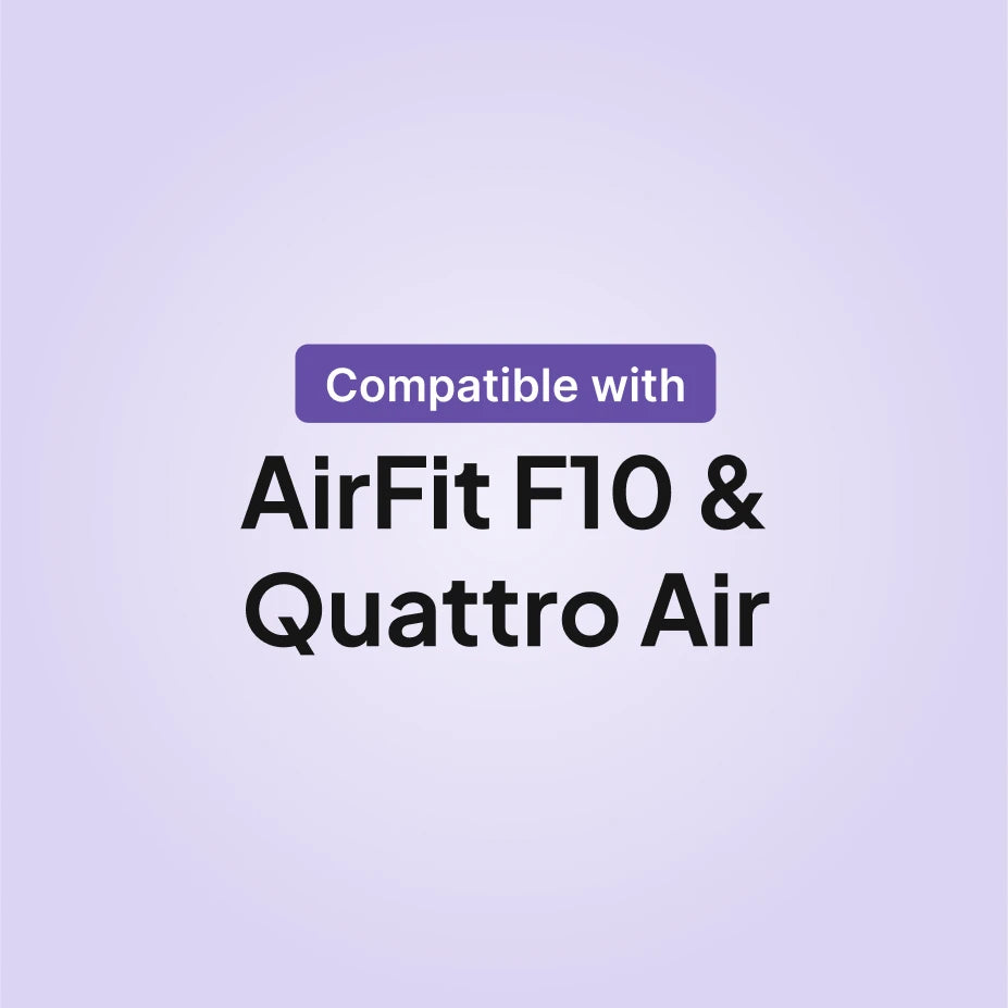 ResMed AirFit F10 and Quattro Air full face CPAP mask compatibility infographic for cushion replacement