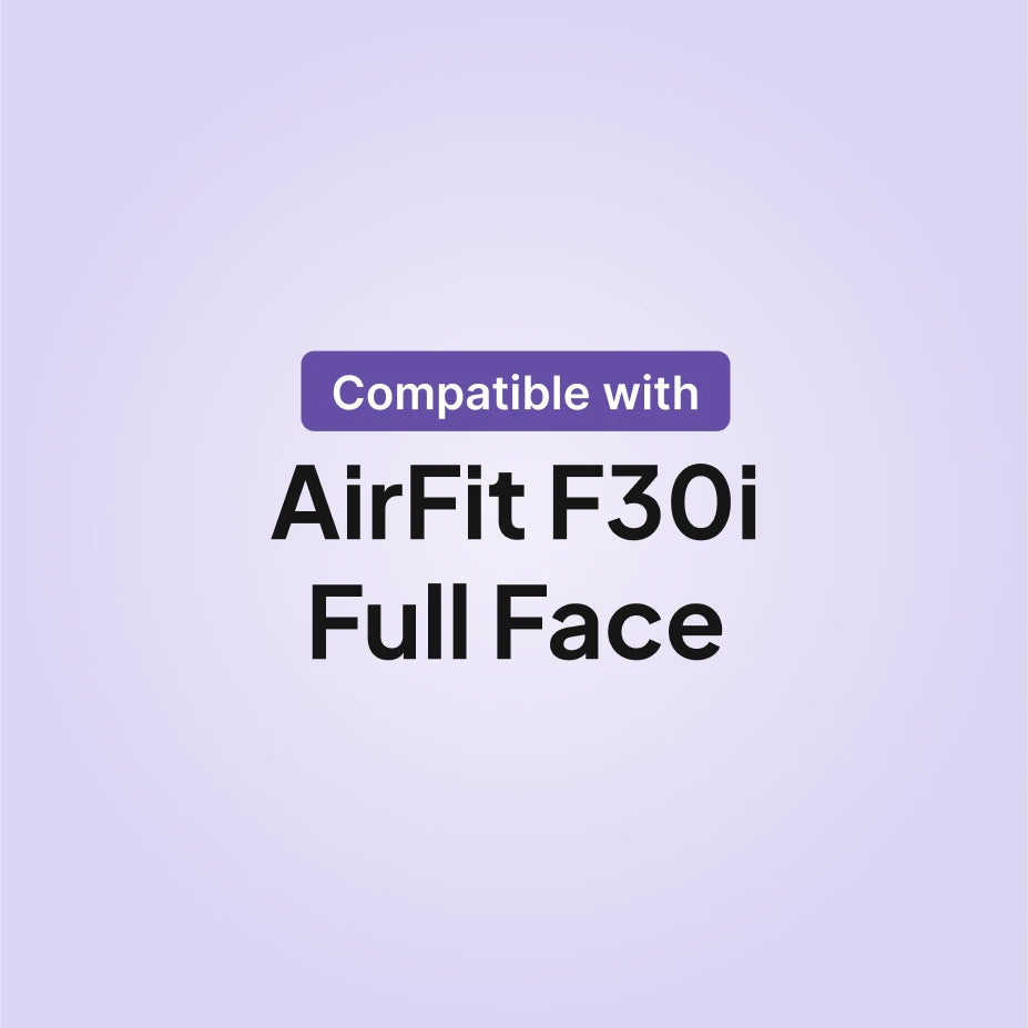 ResMed AirFit F30i full face CPAP mask compatibility infographic for cushion replacement