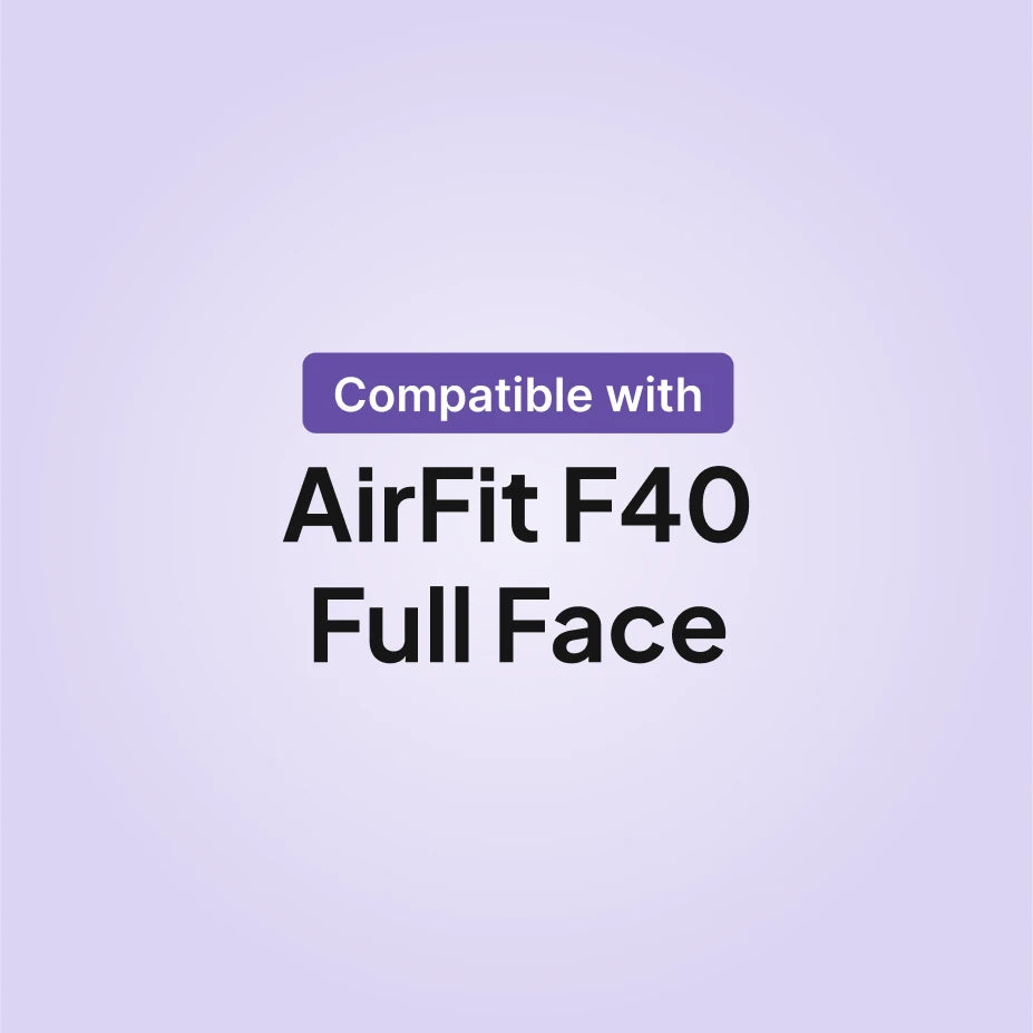 ResMed AirFit F40 full face CPAP mask compatibility infographic for cushion replacement