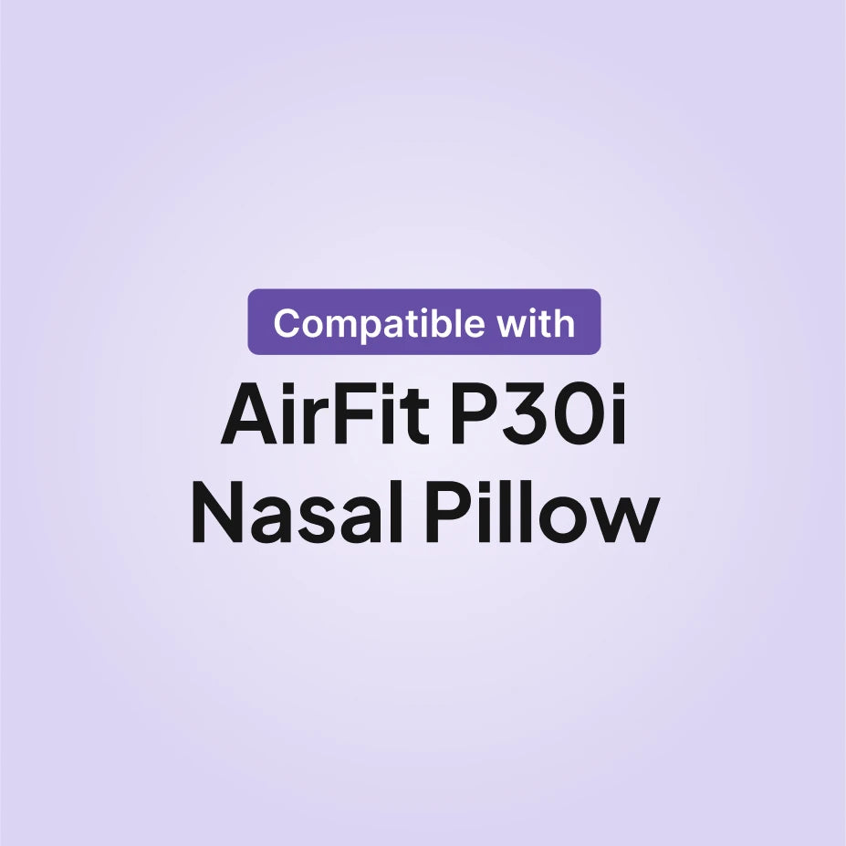 ResMed AirFit P30i nasal pillow CPAP mask compatibility infographic for cushion replacement