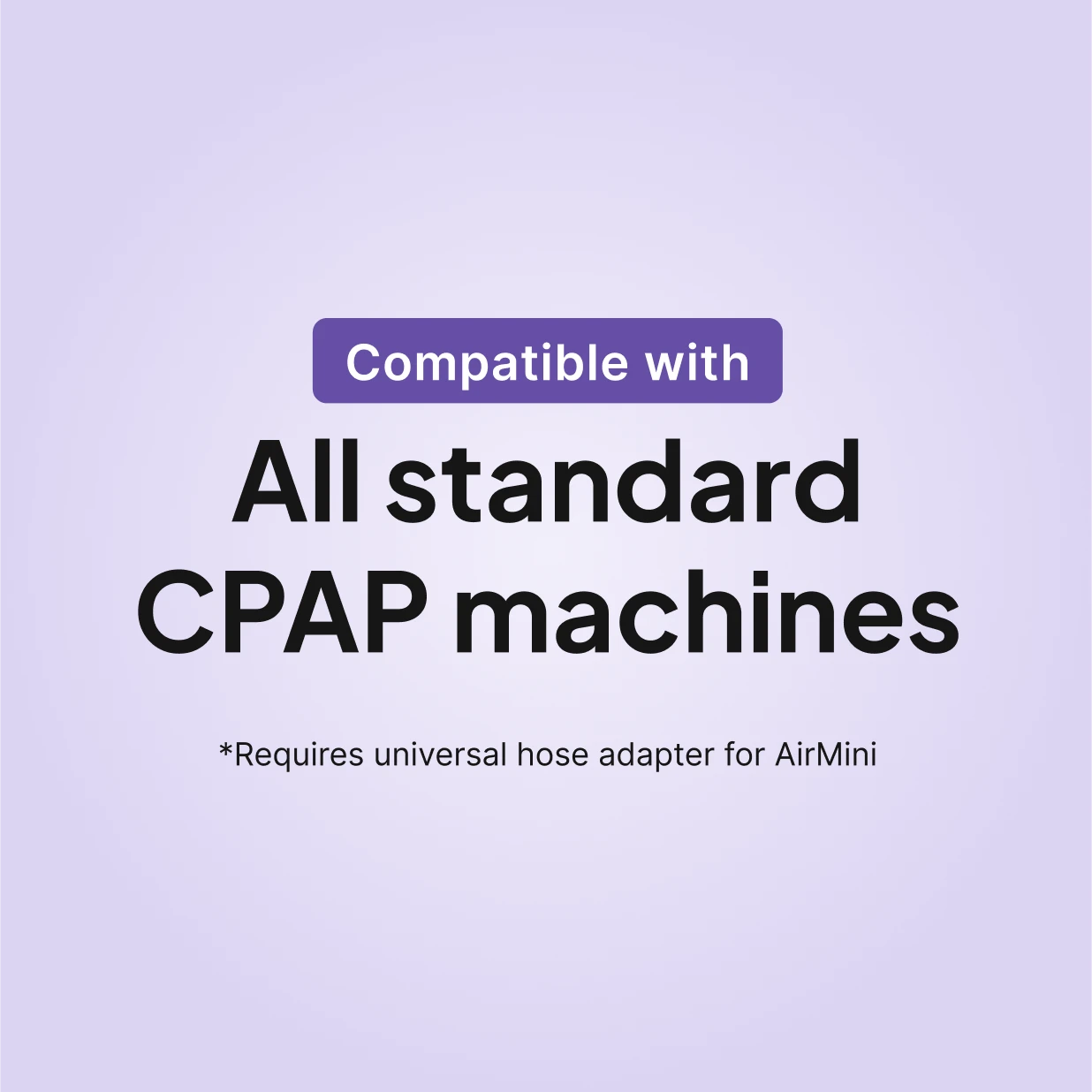 ResMed AirFit X30i Full Face CPAP Mask compatibility infographic: fits all standard CPAP machines, universal hose adapter required for AirMini.