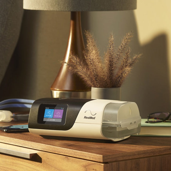 resmed airsesnse 11 autoset cpap machine  nightstand