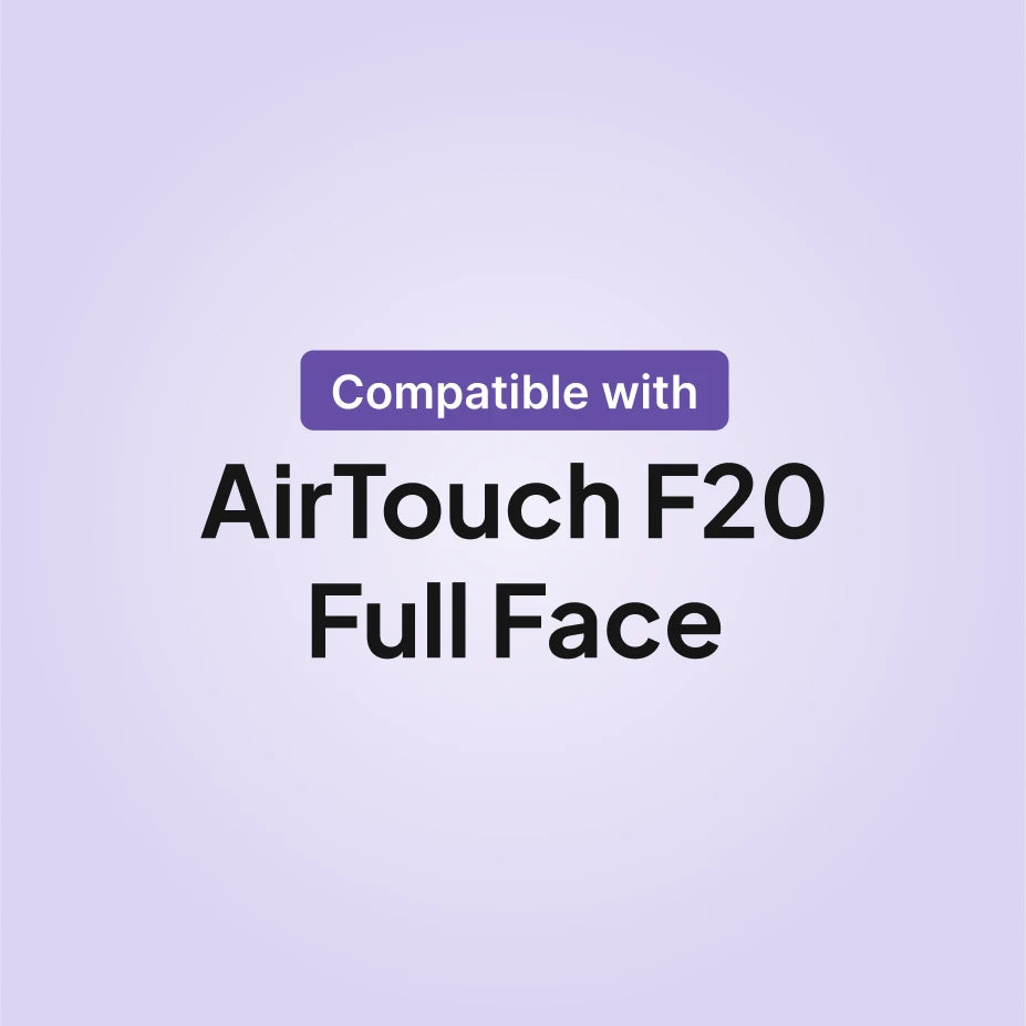 ResMed AirTouch F20 full face CPAP mask compatibility infographic for cushion replacement