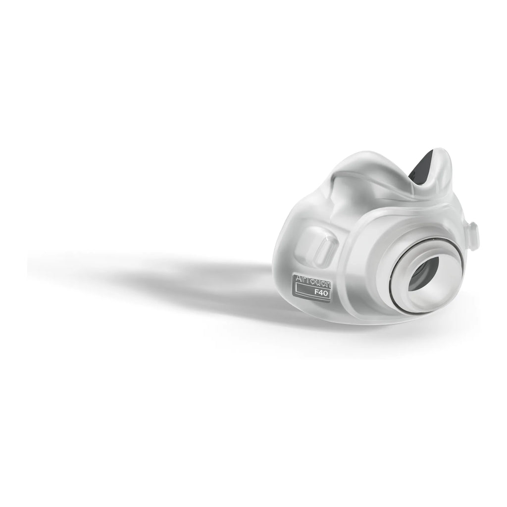 ResMed AirTouch F40 ComfiSoft cushion, left three-quarter view