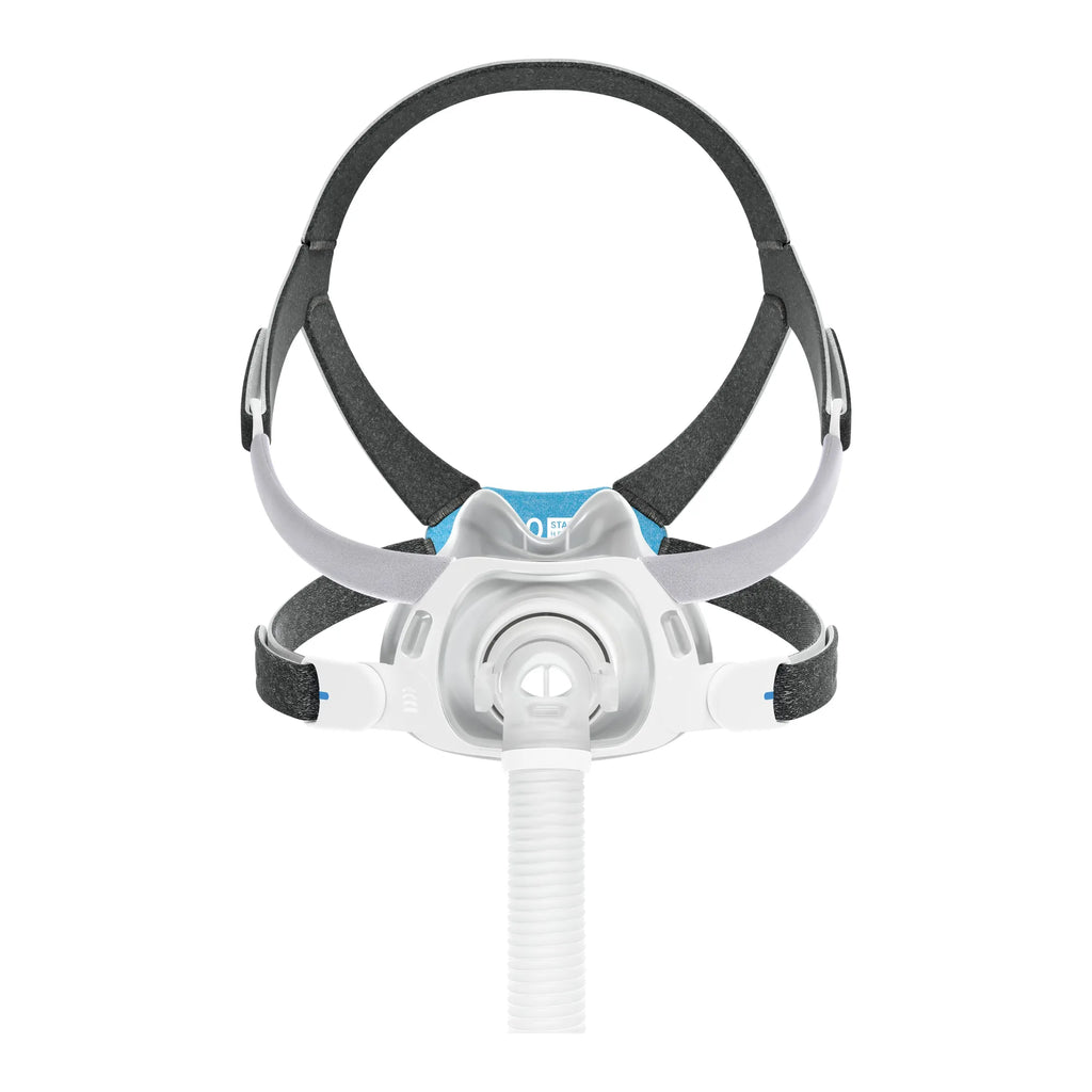 ResMed AirTouch F40 full face CPAP mask, medium cushion with standard headgear, front view