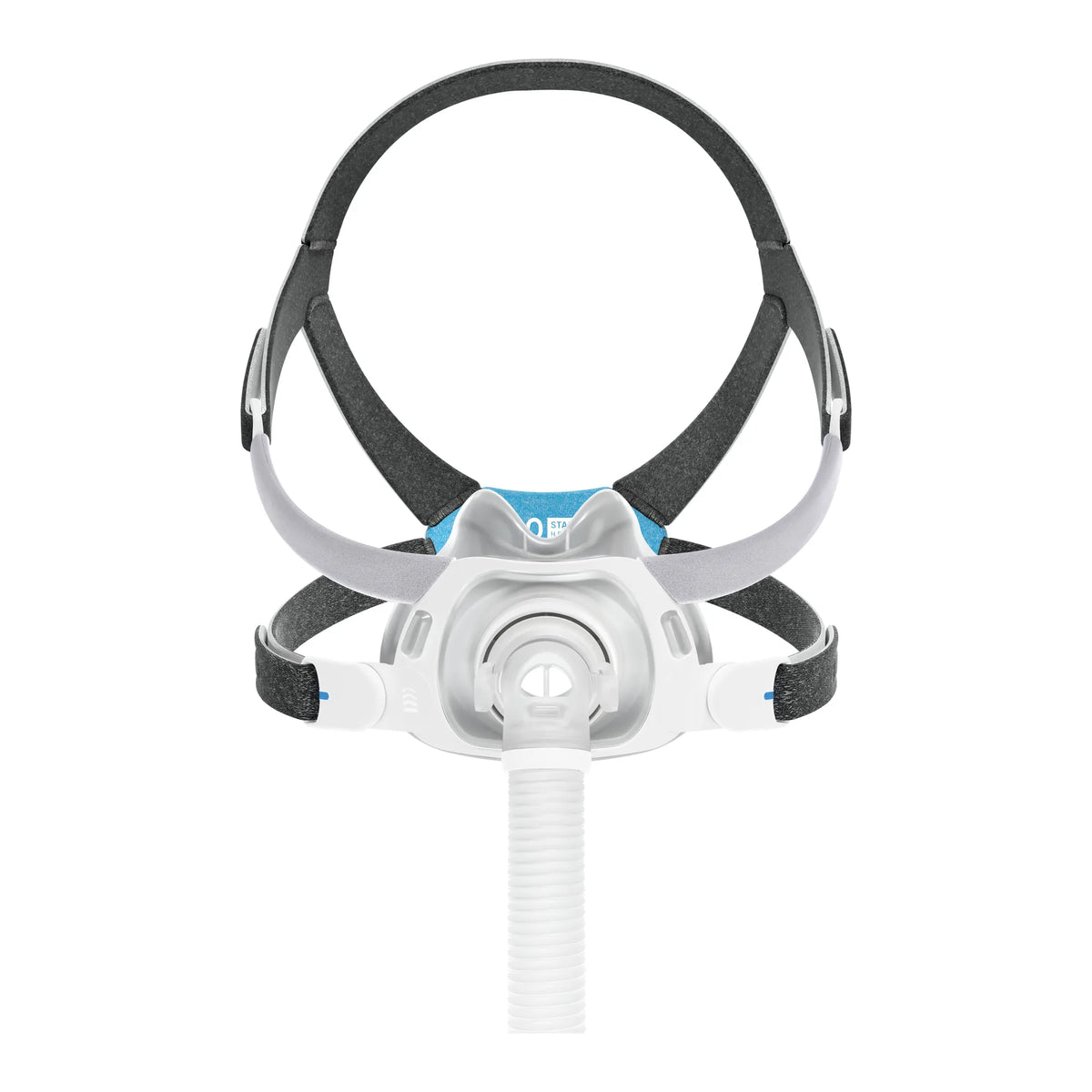 ResMed AirTouch F40 full face CPAP mask, medium cushion with standard headgear, front view
