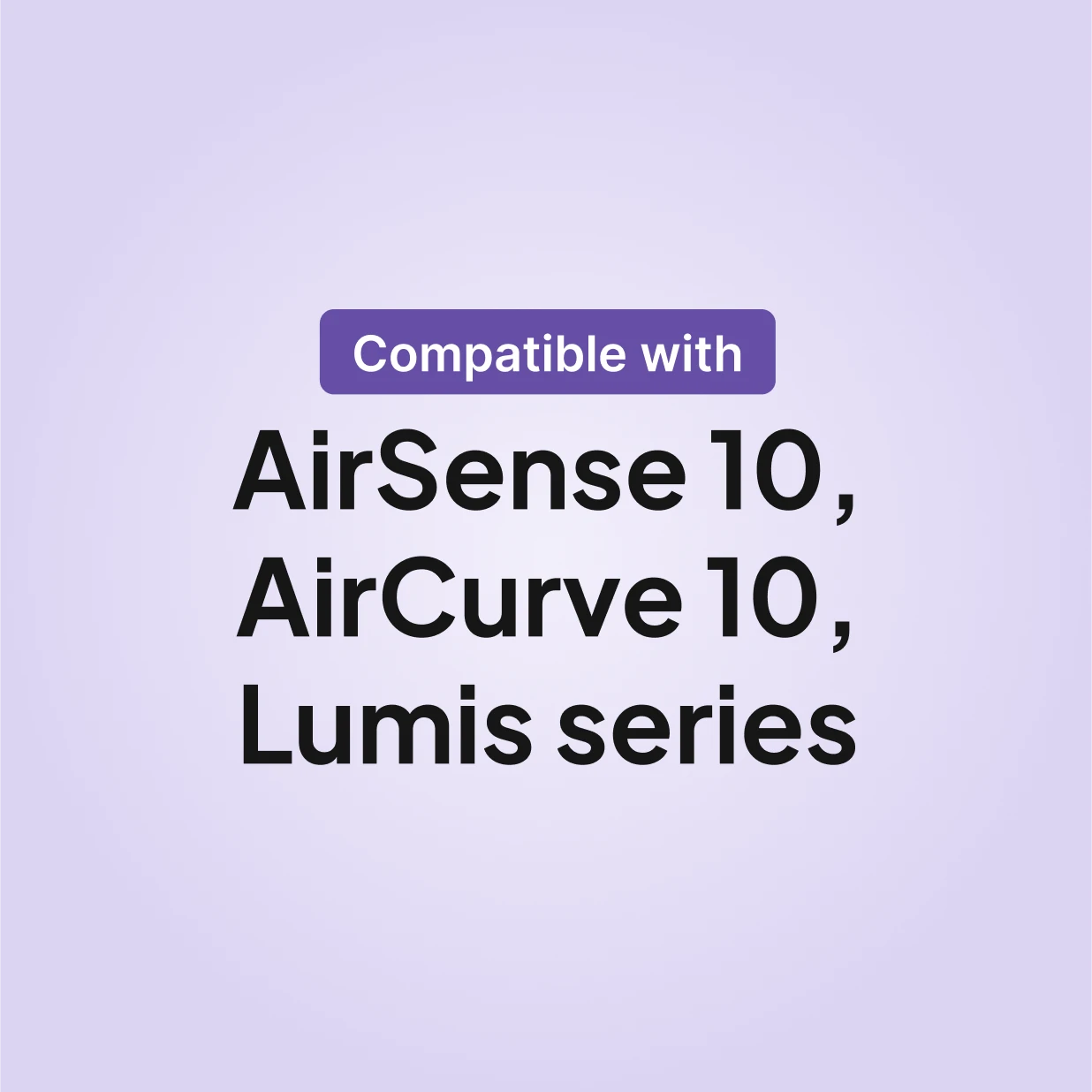 ResMed ClimateLineAir heated tube compatibility chart showing AirSense 10, AirCurve 10, and Lumis series machines