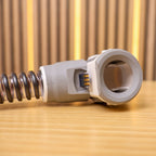 Close view of ClimateLineAir heated tube connector opening showing gold electrical contact pins