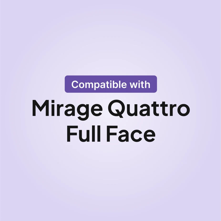 ResMed Mirage Quattro full face CPAP mask compatibility infographic for cushion replacement