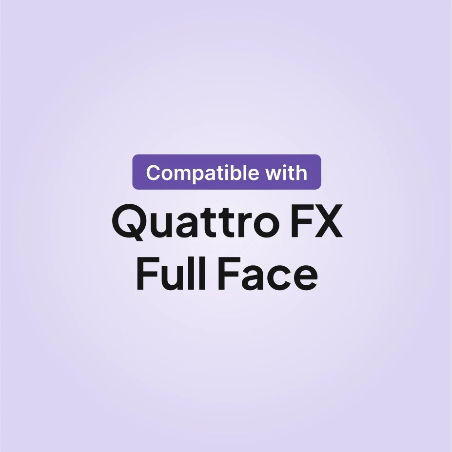 ResMed Quattro FX full face CPAP mask compatibility infographic for cushion replacement