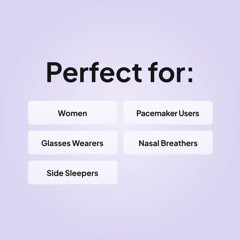 ResMed Swift FX for Her is perfect for women, pacemaker users, glasses wearers, nasal breathers, and side sleepers