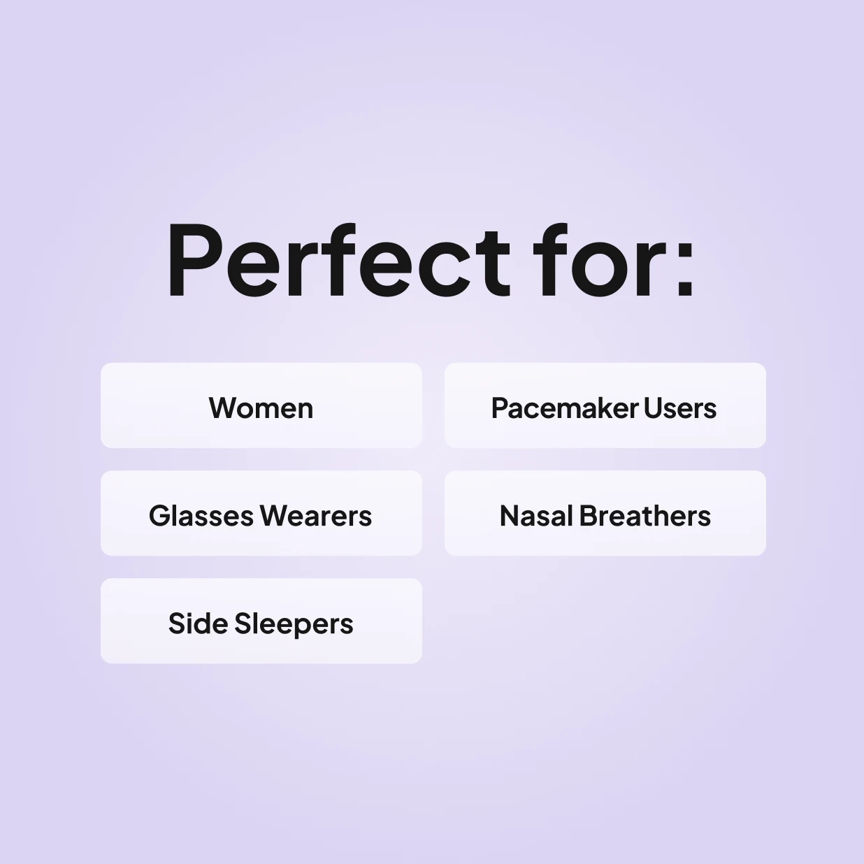 ResMed Swift FX for Her is perfect for women, pacemaker users, glasses wearers, nasal breathers, and side sleepers