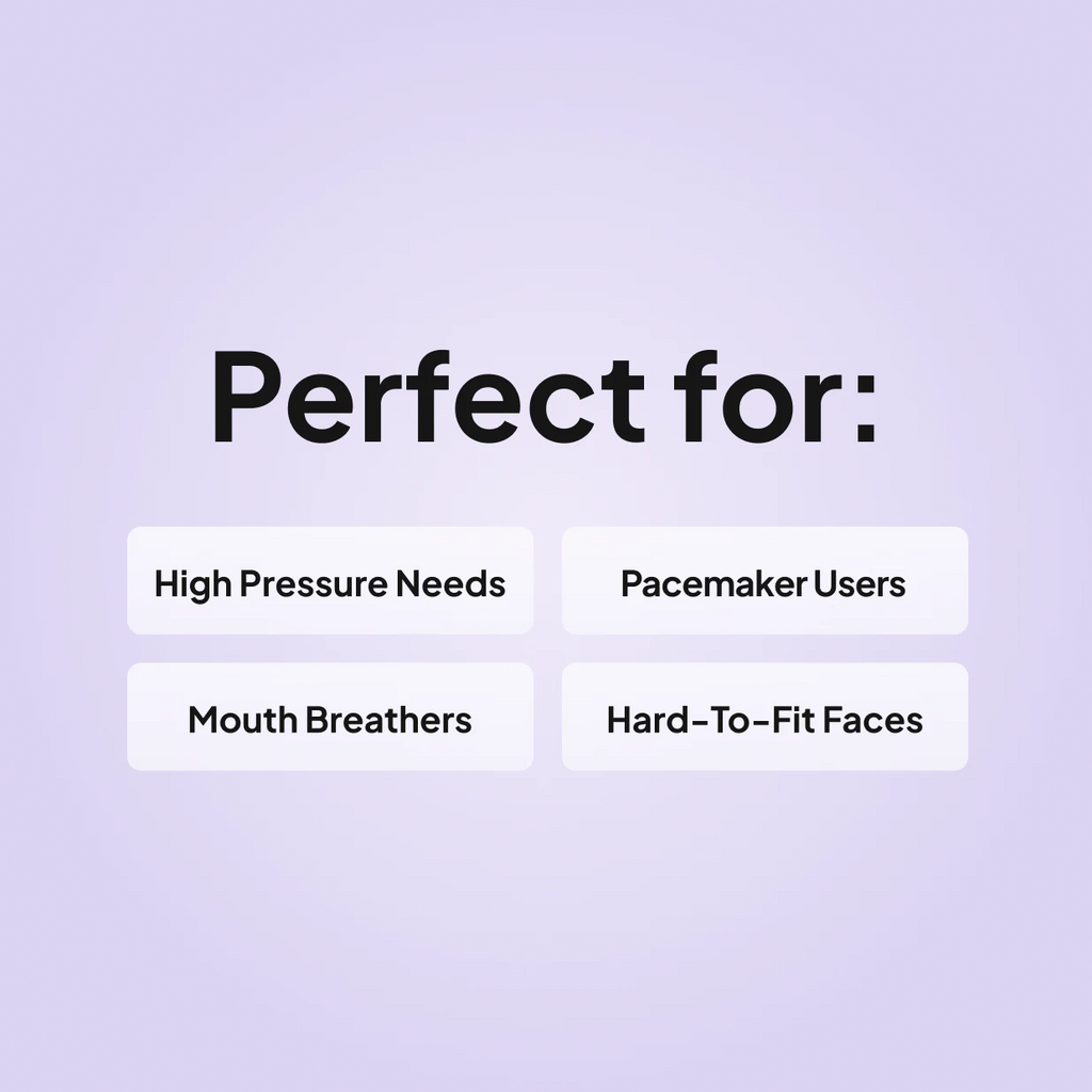 Rio II hybrid full face CPAP/BiPAP mask is perfect for high-pressure needs, pacemaker users, mouth breathers, and hard-to-fit faces