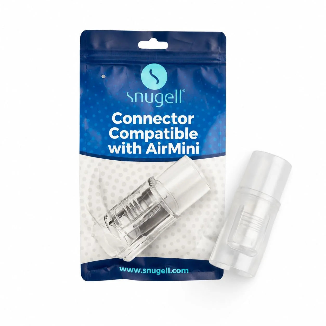 Snugell AirMini Tubing Adapter retail packaging with the connector product