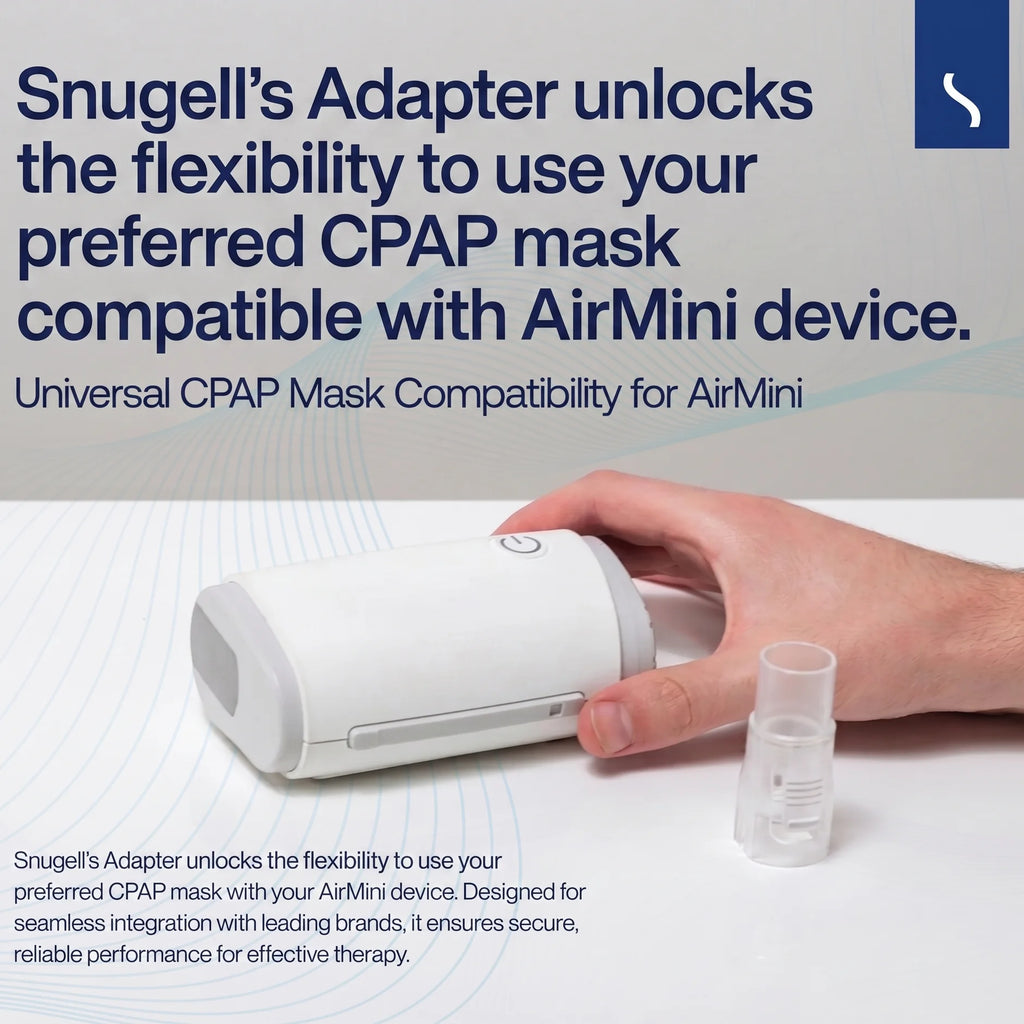 Snugell AirMini Tubing Adapter unlocks universal CPAP mask compatibility for the ResMed AirMini device