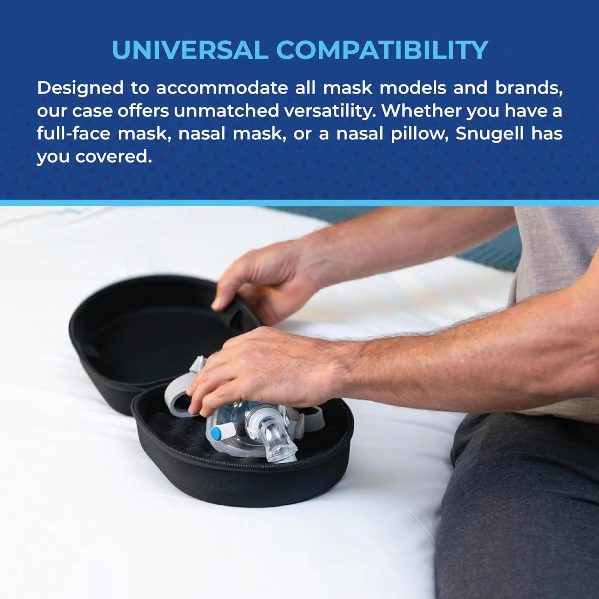 universal compatibility of the Snugell CPAP Travel Mask Case & Storage