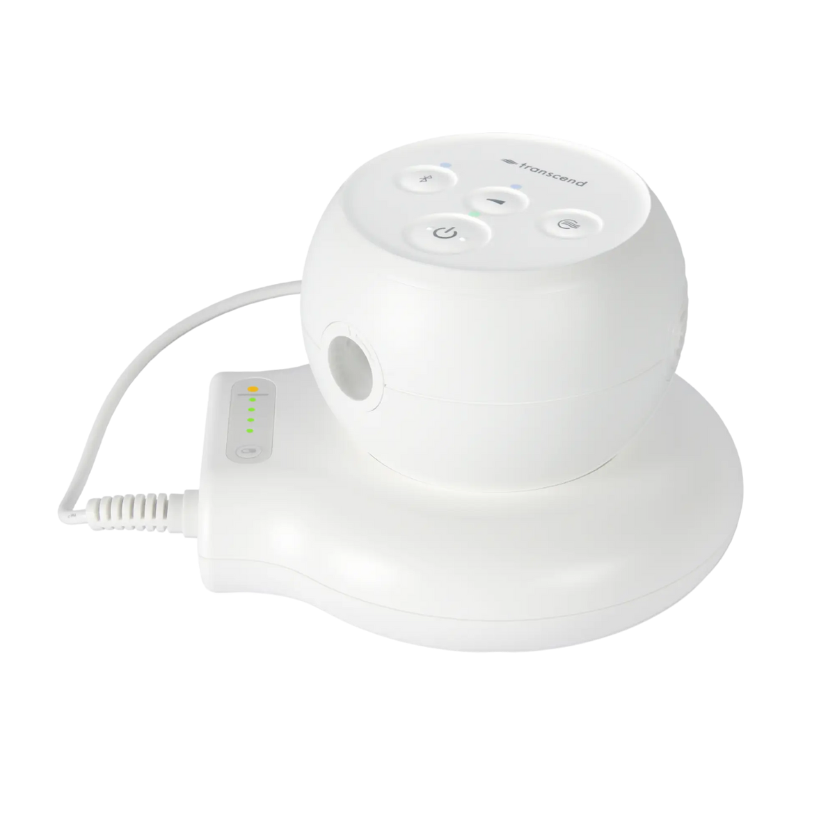 Birch white Transcend Micro 510 travel CPAP connected to the Transcend Micro PowerAway battery