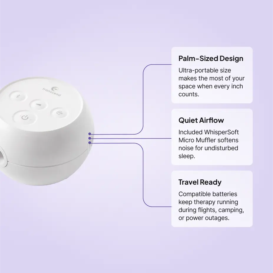 Transcend Micro Auto Travel CPAP Machine features