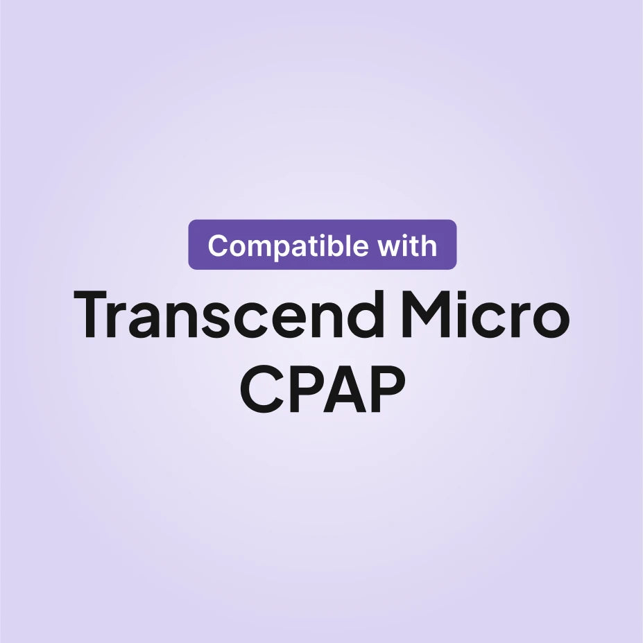 Transcend Micro PowerAway CPAP battery compatibility infographic for the Transcend Micro CPAP machine