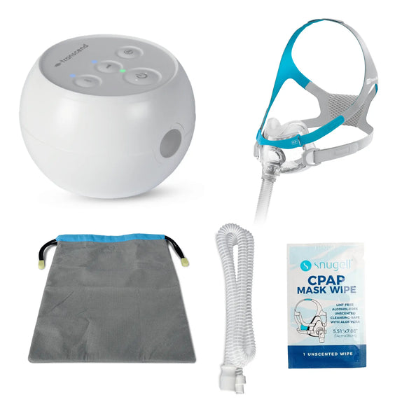 Transcend Micro Travel CPAP Machine Evora Full Face Mask Bundle