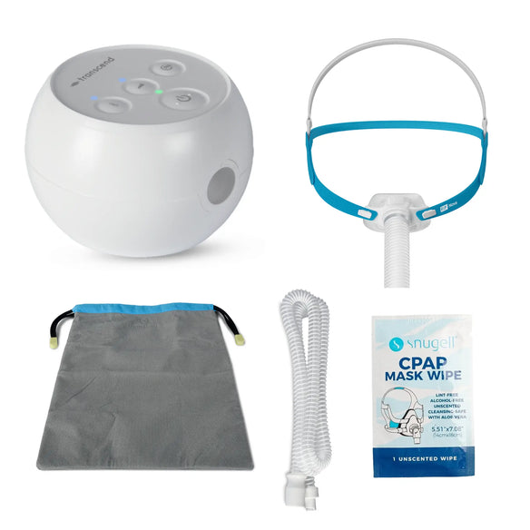 Transcend Micro Travel CPAP Machine with Nova Micro Nasal Pillow Mask Bundle
