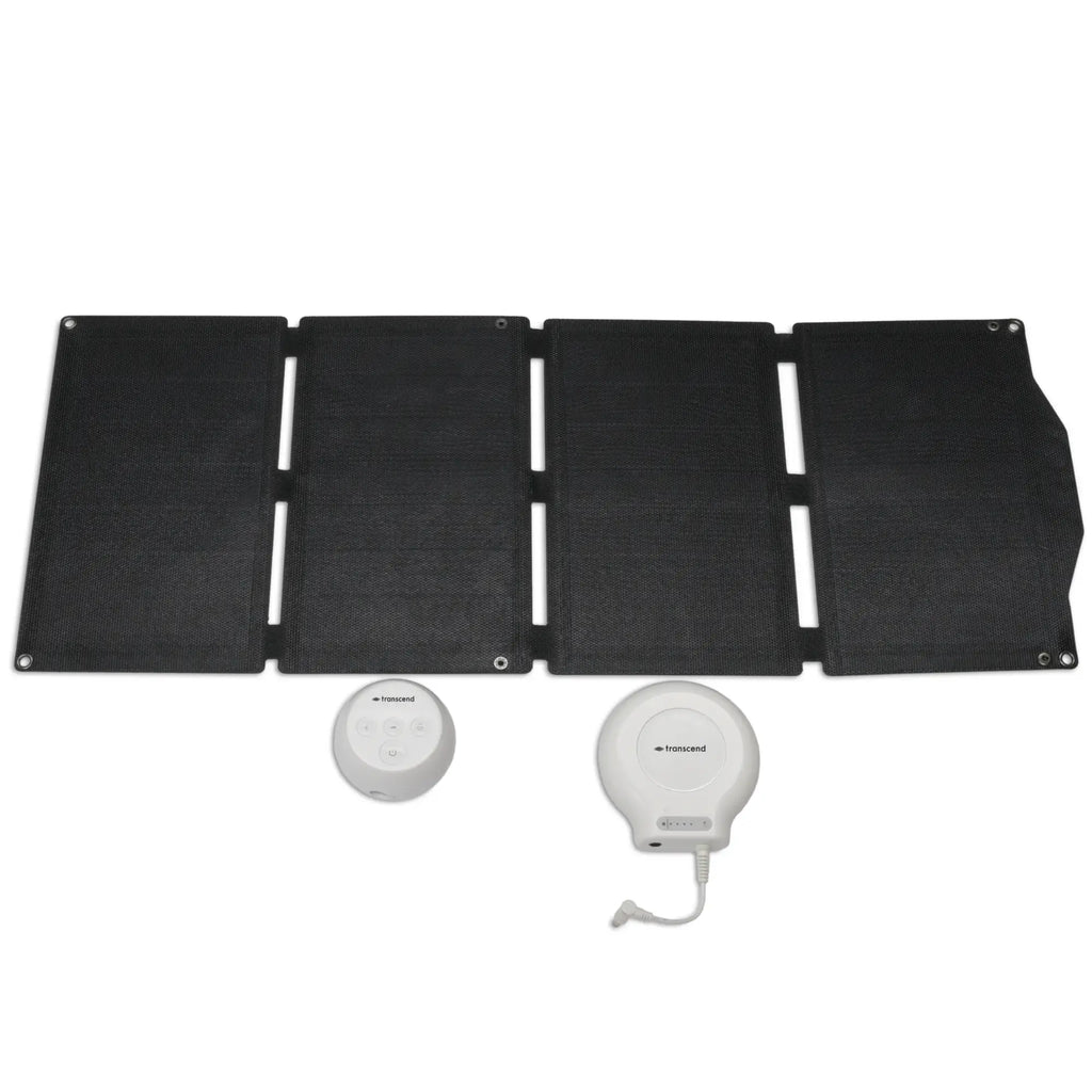 Transcend Sun-Watt 40W Solar Charger for Micro CPAP Battery with the battery and cpap machine