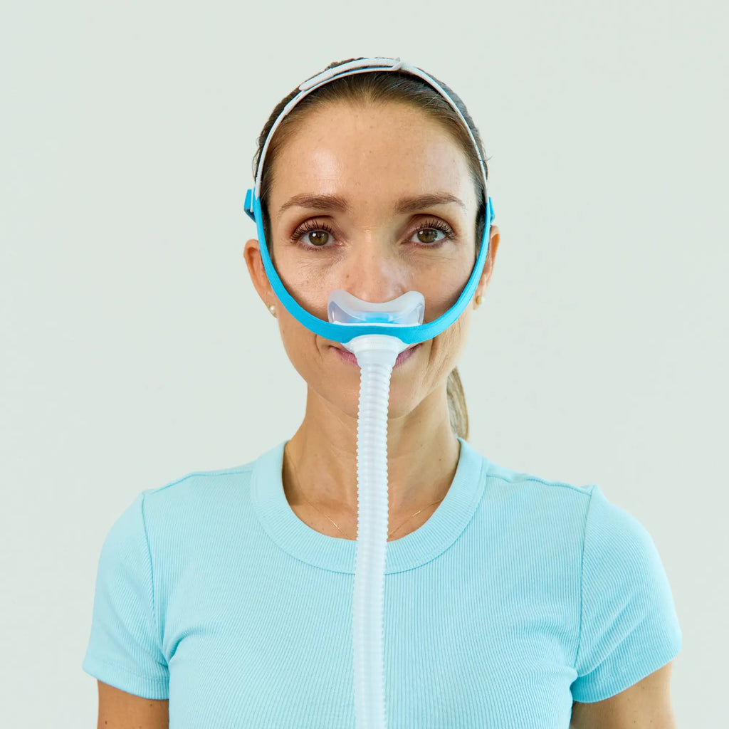 woman wearing the Evora Nasal CPAP Mask front view