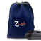 Breas Z2 Auto navy drawstring travel bag with logo and travel CPAP machine beside it